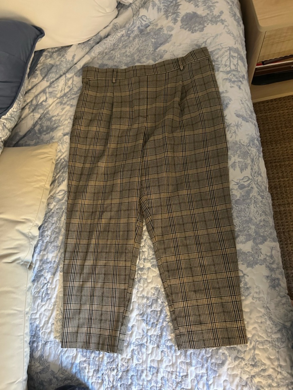LOFT Women’s Plaid Dress Pants in Brown and Gray
